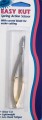 Easykut spring action scissor with curved blade for easier cutting.  Shear cut, lightweight, less hand fatigue.  For all sewing needs.